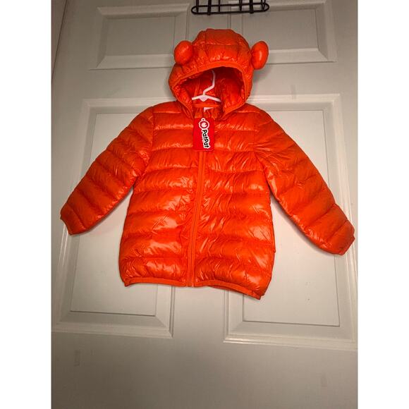 Bright Orange Toddler Puffer Jacket, Sz 3-4 Years - Picture 2 of 7